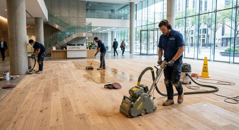 Our team working on Wood Floor Service projects in Bel Air, MD