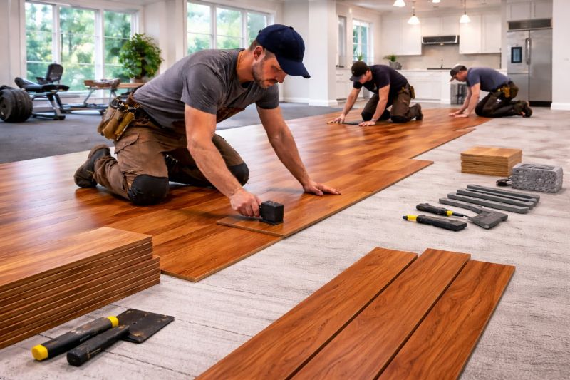 Cherry Floor Installation in Owings Mills, MD