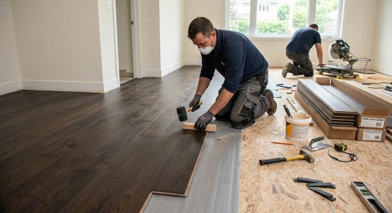 Dark Wood Floor Installation in Bel Air, MD